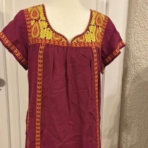 NWT Designer dress Uncle Frank Worlds apart embroidered red dress S